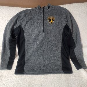 Mens Spyder AUTOMOBILI LAMBORGHNI Gray and Black Quarter-Zip Pullover Jacket